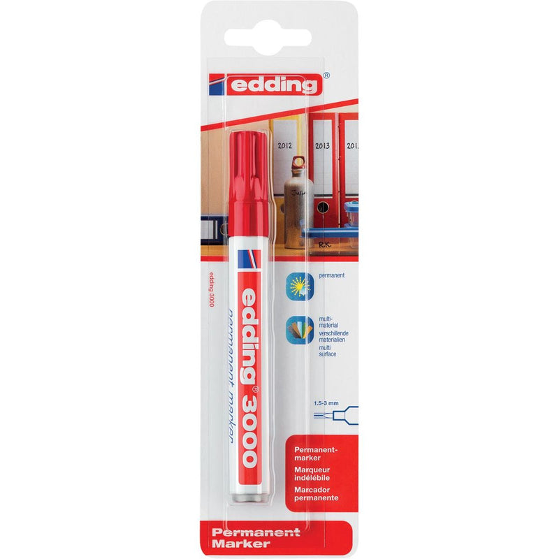 Edding - Feutre 3000 rond 1,5-3mm rouge blister de 1 pièce
