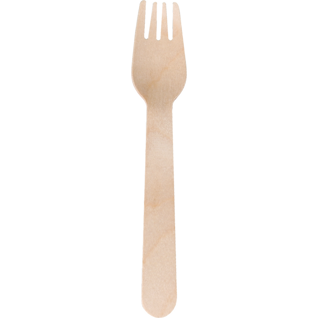 DEPA® - ® Fork | fourchette à dessert Bois | 140 mm | Natural | 100 pieces