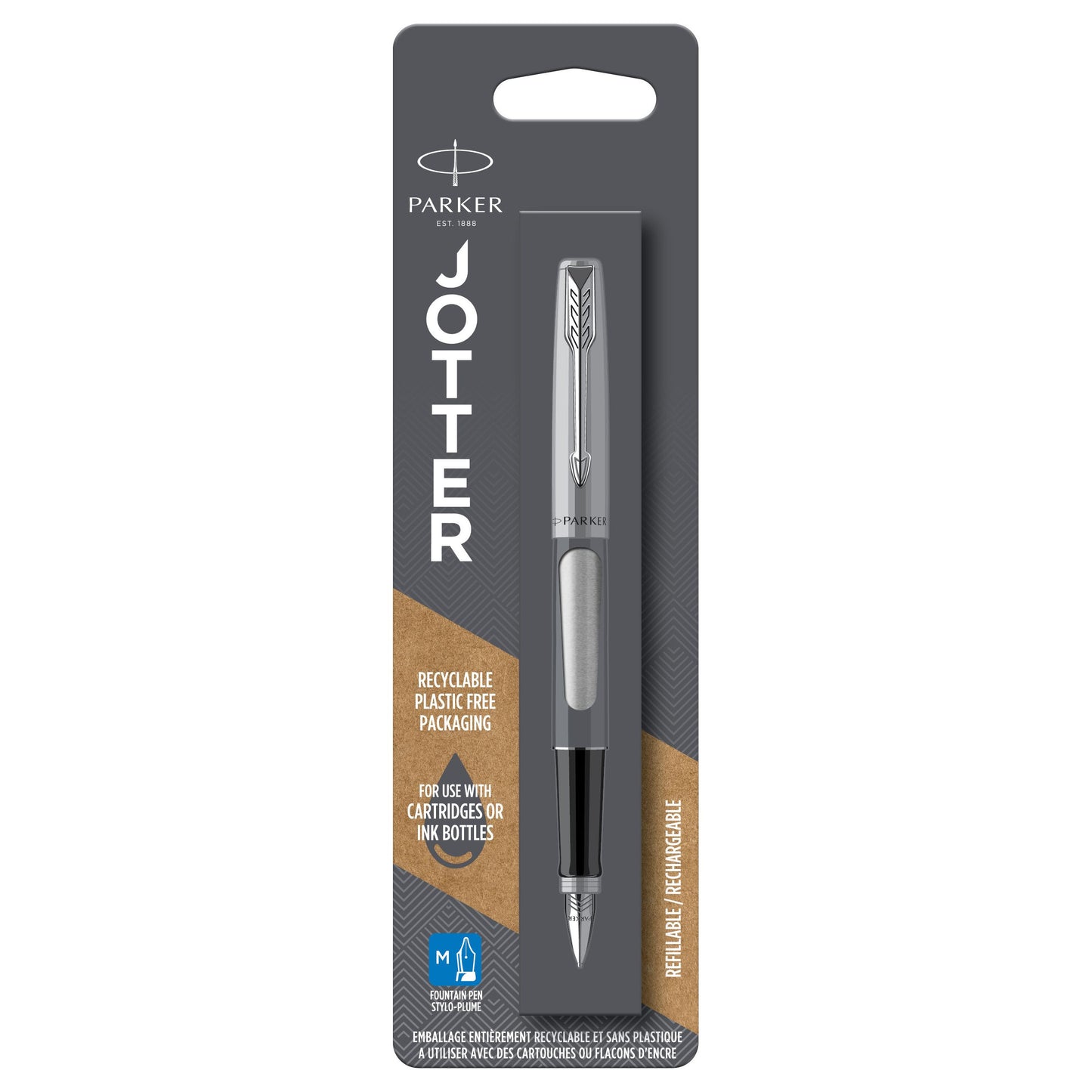 Parker - Stylo plume jotter ct m acier inoxydable