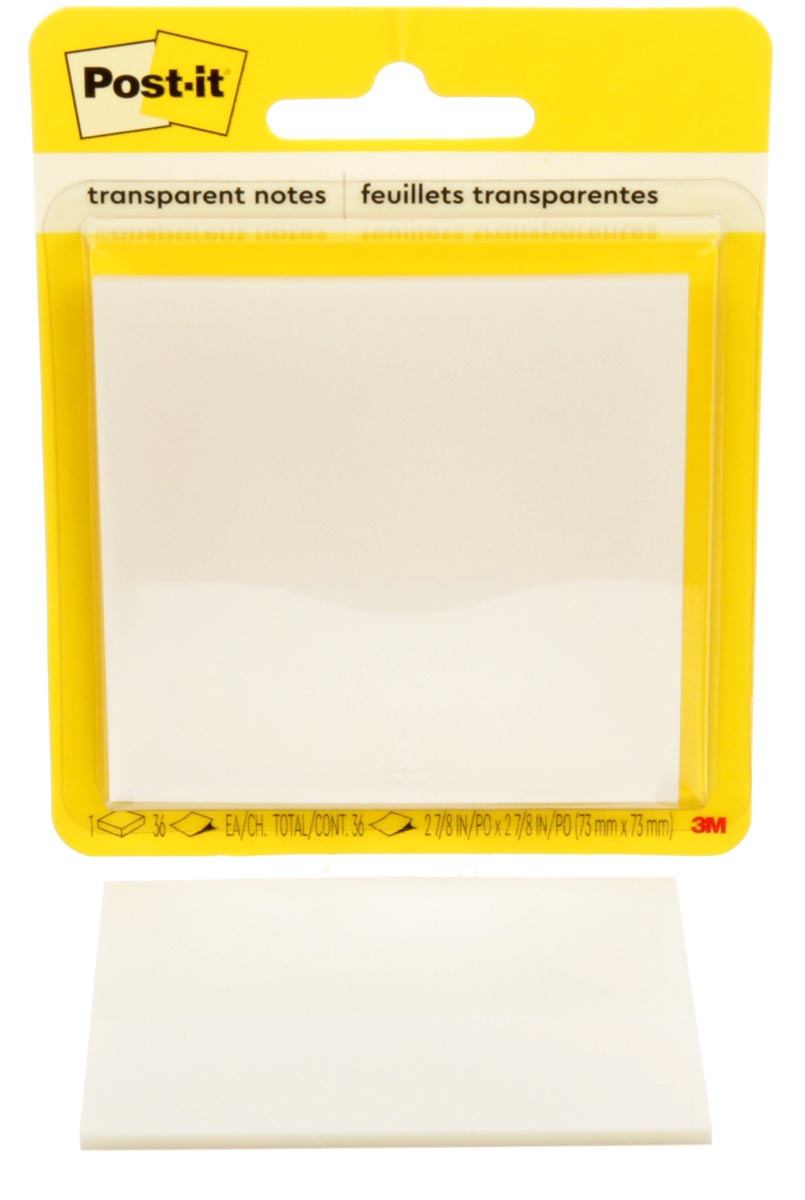 Post-it - Transparent Notes, 36 vel, ft 73 x 73 mm, op blister