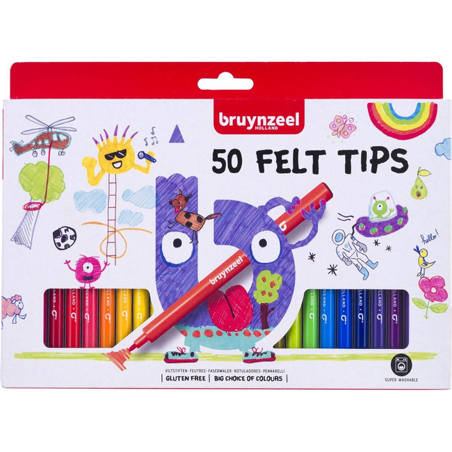 Bruynzeel - Feutre Enfant lot de 50 couleurs