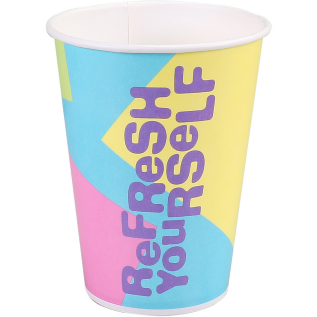 DEPA - | Cup milkshake | Actualiser | Cardboard + PE | 300 ml | 12oz | 96 mm | Manche avec 50 pièces