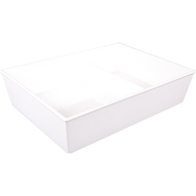 Ornamin - Échelle | réutilisable | incassable | 2 compartiments | SAN | rectangulaire | 1900 ml | 260x190x60mm | blanc | 10 pièces