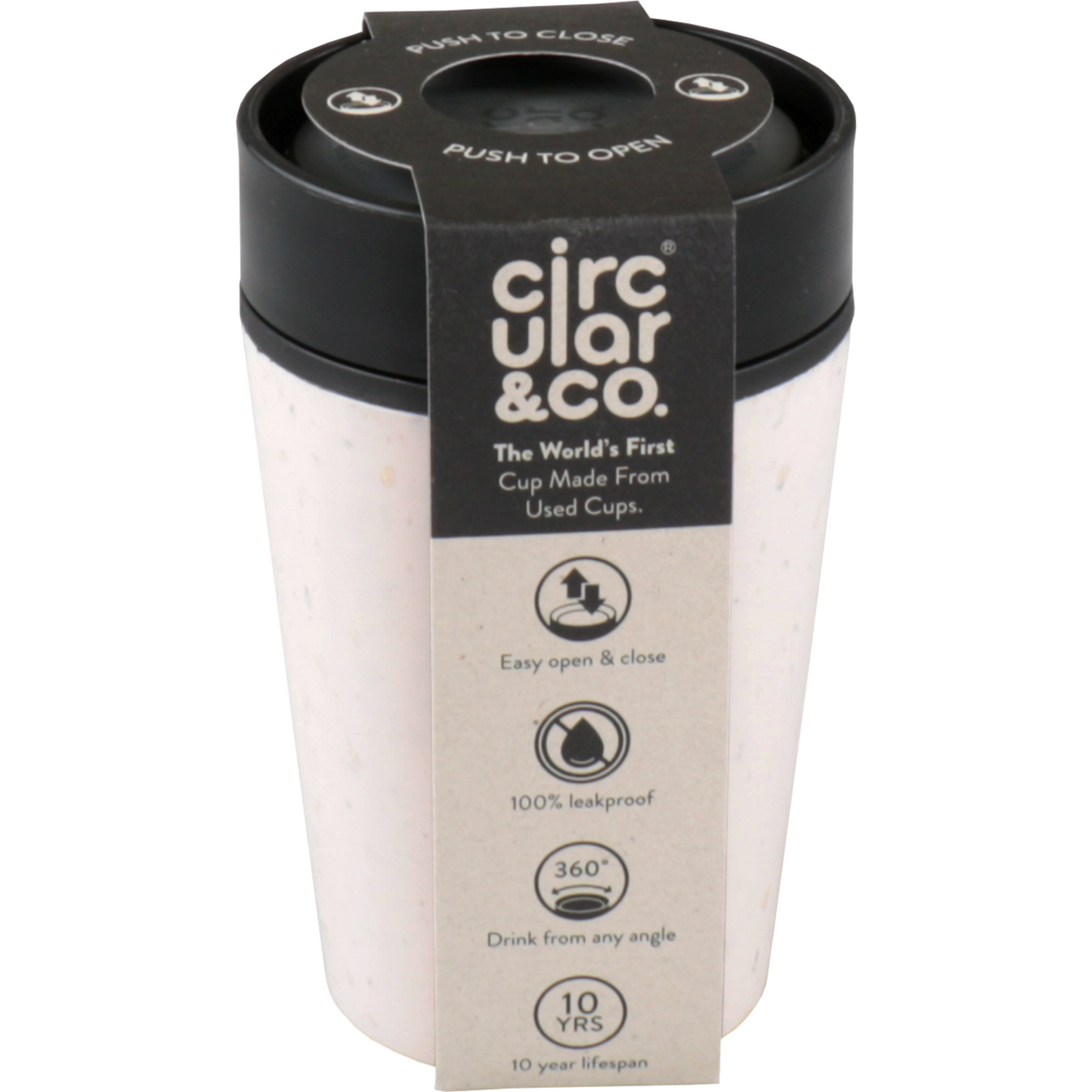 Circular&Co. - Circular Co. | Beker | PP | reusable | 227ml | 8oz | crème/zwart | 1 stuks