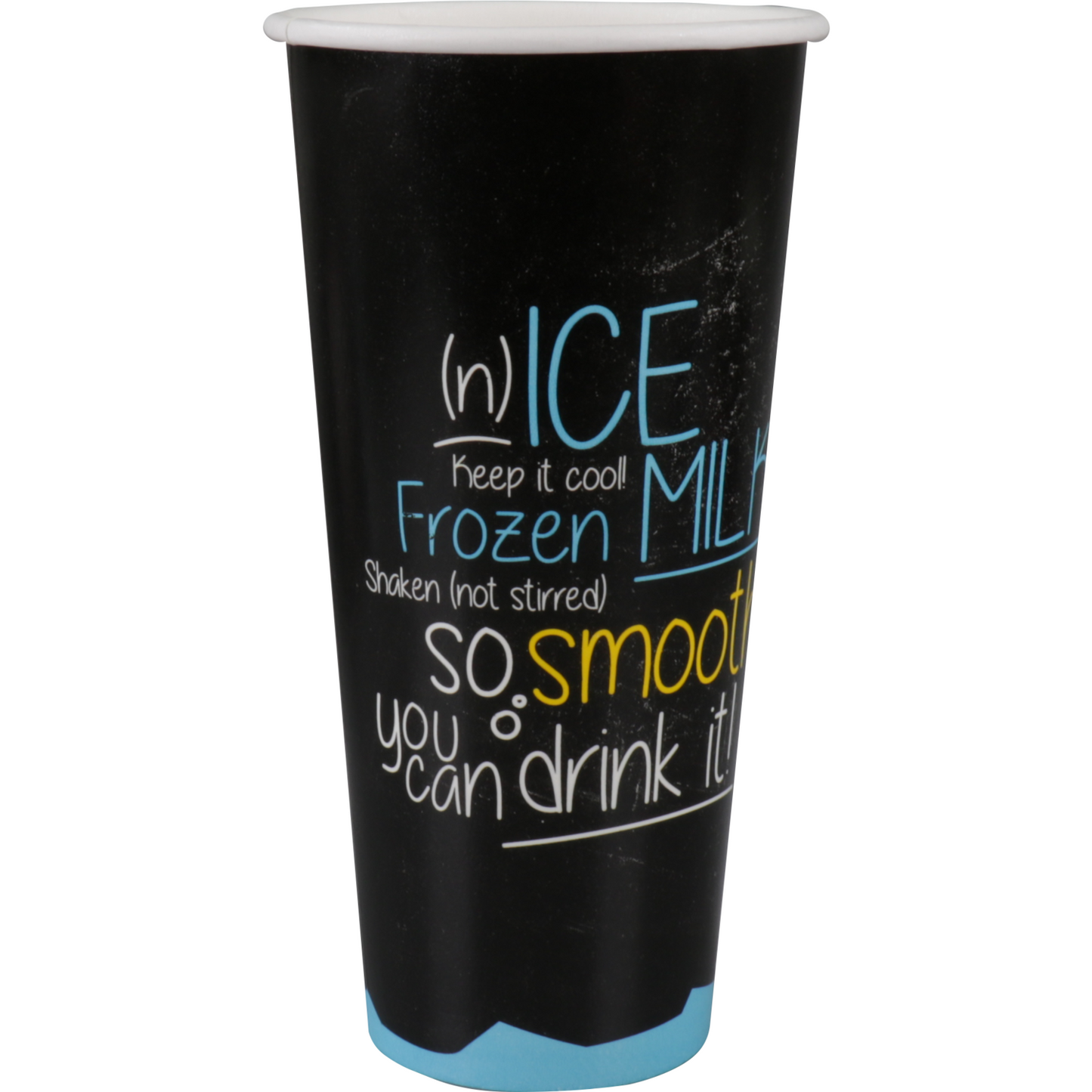 DEPA - | Cup milkshake | La glace est de la glace | Cardboard + PE | 500 ml | 22oz | 170 mm | noir / bleu Manche avec 50 pièces