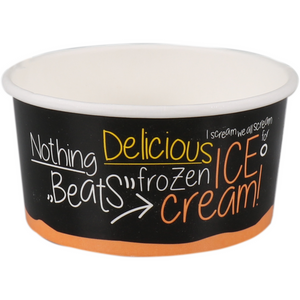 Depa -  Cup | ijscup | karton + PE | 150ml | 6oz | Ø 96mm | 49mm | zwart/oranje | 1000 stuks