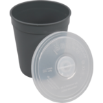 DishCircle - | Soepbeker | incl. Deksel | PP | reusable | 480ml | grijs/transparant | 30 stuks