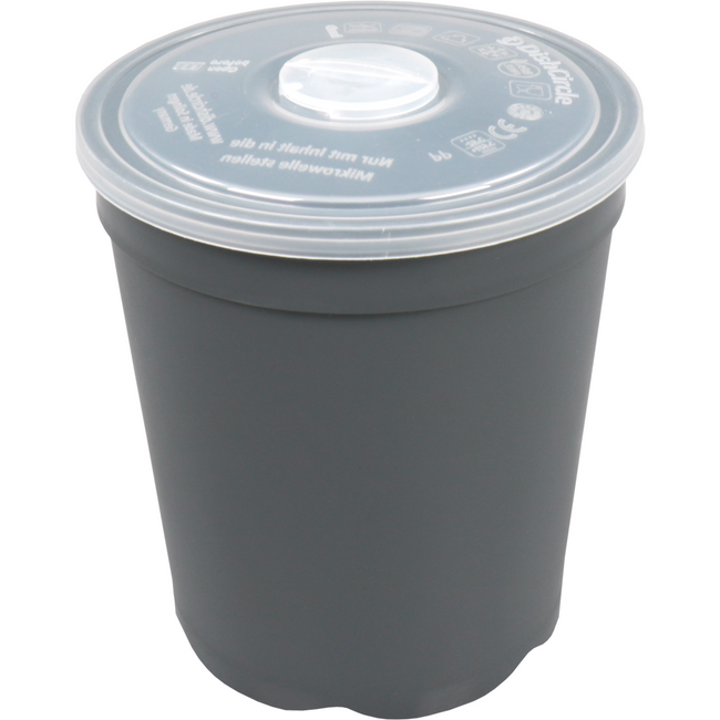 DishCircle -  | Soepbeker | incl. Deksel | PP | reusable | 480ml | Ø97mm | grijs/transparant | 30 stuks