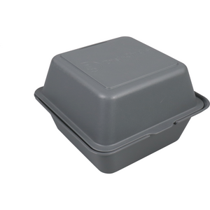 DishCircle - Braten | PP | wiederverwendbar | Hamburger-Box | 150x150x100mm | grau | 25 Stück