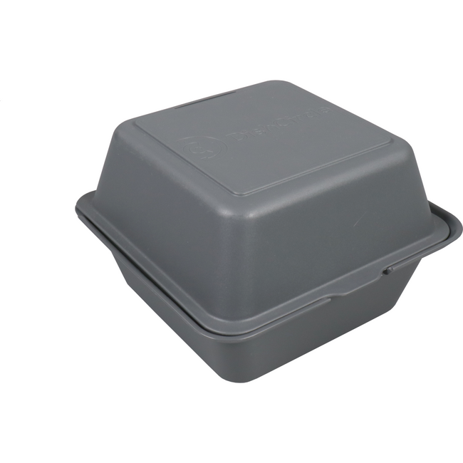 DishCircle -  Bak | PP | reusable | hamburgerbox | 150x150x100mm | grijs | 25 stuks