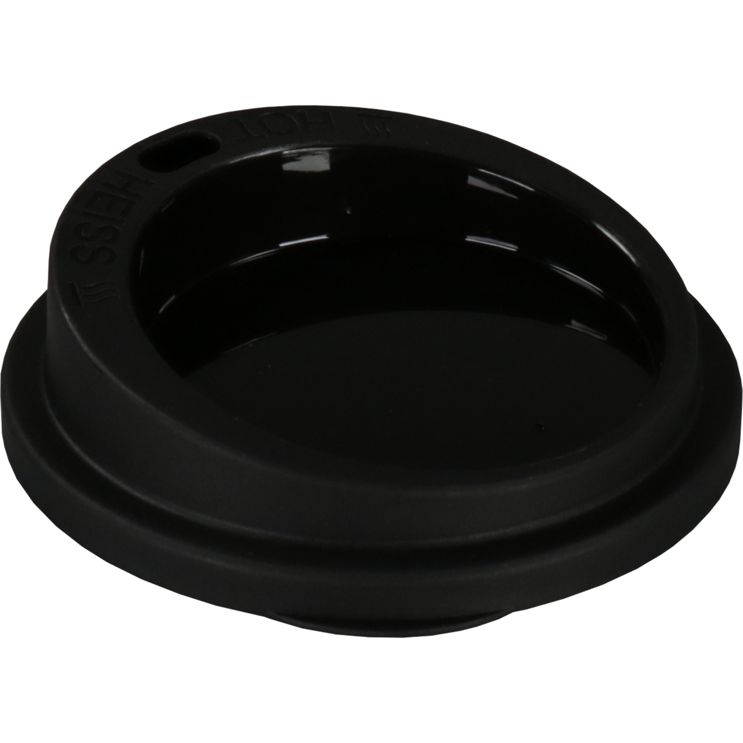 ÖkoCup - Couvercle | PP | rond | réutilisable | avec abreuvoir | Ø80mm | noir | 20 pièces