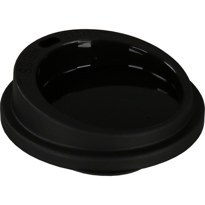 ÖkoCup - Couvercle | PP | rond | réutilisable | avec abreuvoir | Ø80mm | noir | 20 pièces