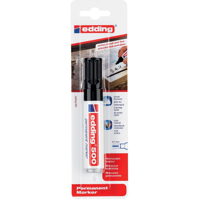 Edding - Marqueur permanent e-500 noir, sur blister