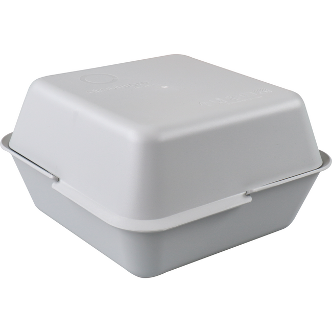 Circulware - Cuire | PP | réutilisable | boîte à hamburgers | 156x156x43mm | pierre | 72 pièces