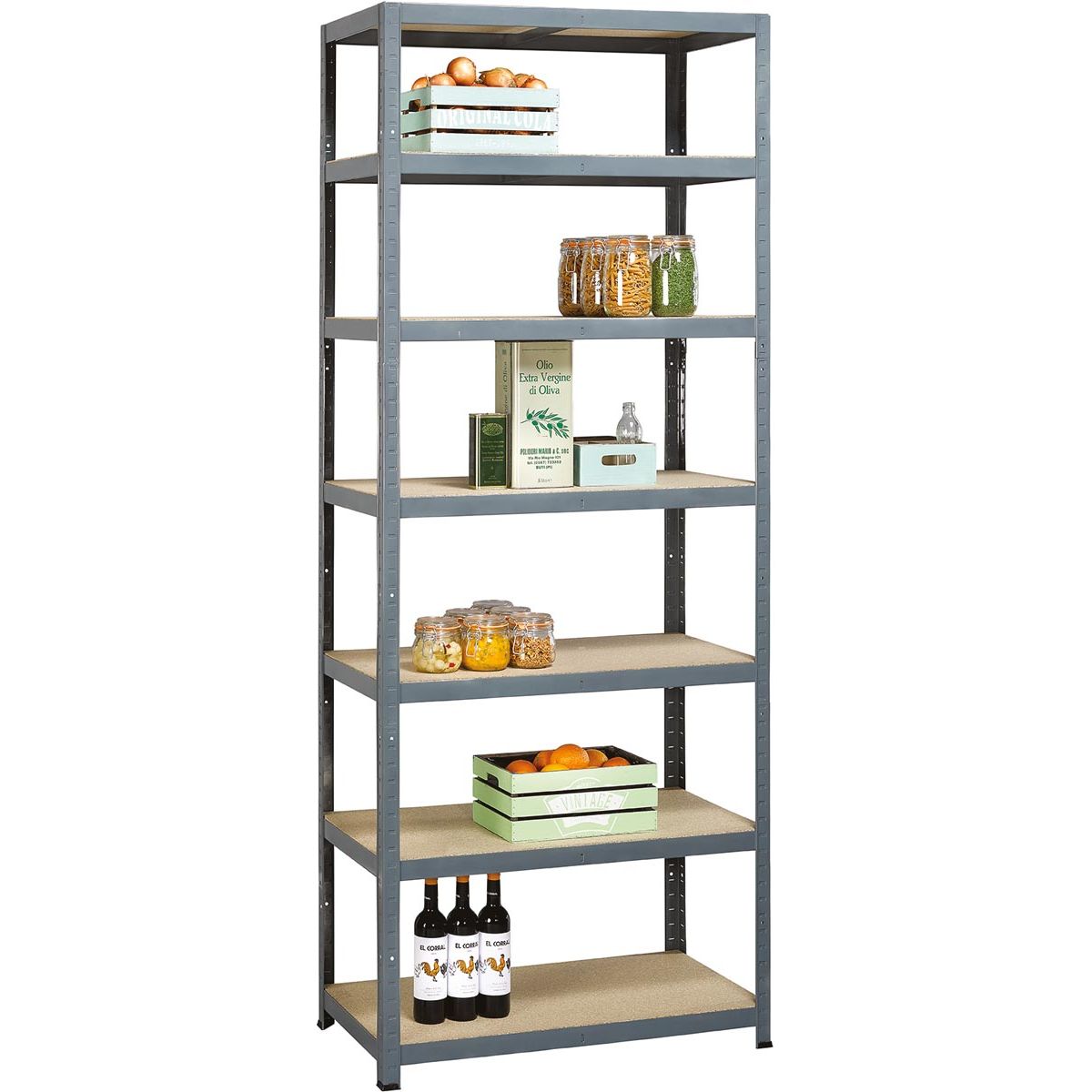 Avasco - A-Regal Strong Tower L, ft 222 x 90 x 45, 7 Regale, grau