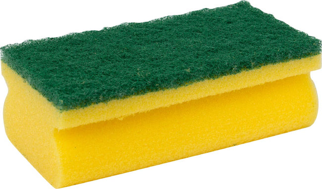 Primesource -  schuurspons, geel/groen, pak van 10 stuks
