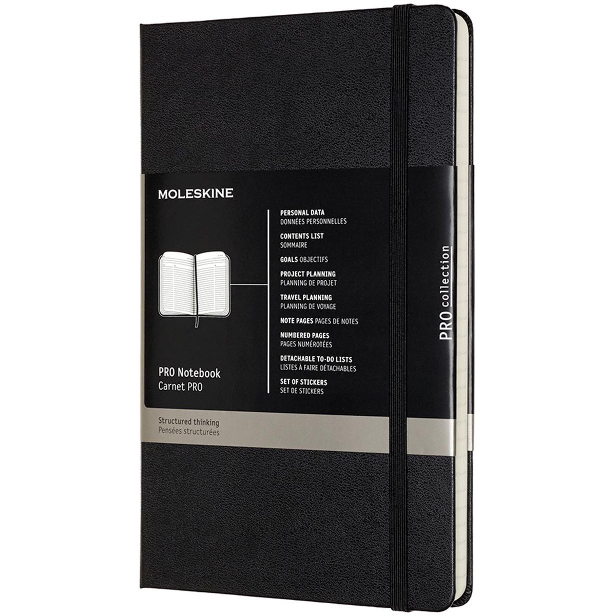 Moleskine -  notitieboek professional, ft A4, gelijnd, harde cover, 189 blad, zwart