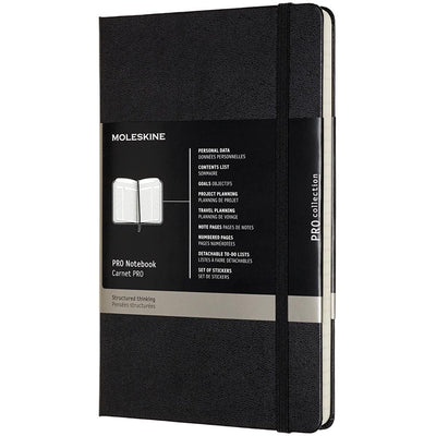 Moleskine -  notitieboek professional, ft A4, gelijnd, harde cover, 189 blad, zwart