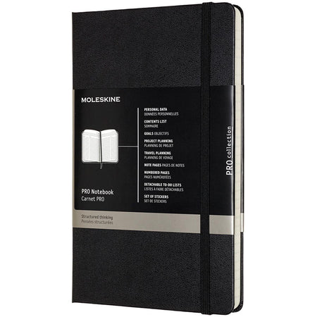 Moleskine -  notitieboek professional, ft A4, gelijnd, harde cover, 189 blad, zwart