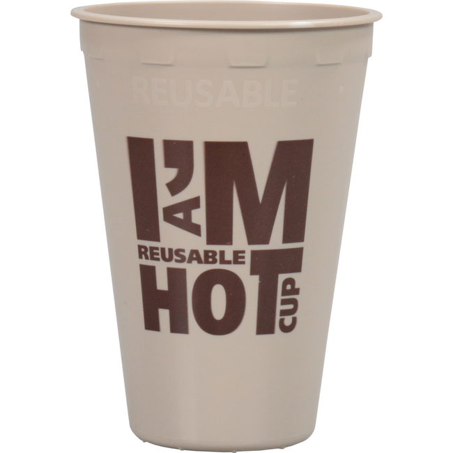 Depa - | Beker | I´M a HOT cup | PP | reusable | automaatgeschikt | 180ml | 7.5oz | 96mm | taupe | 40 stuks