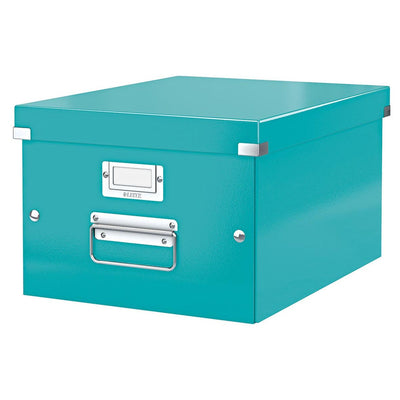 Leitz - Aufbewahrungsbox Click Store WOW mittlerer Recyclingkarton 281x200x370mm eisblau
