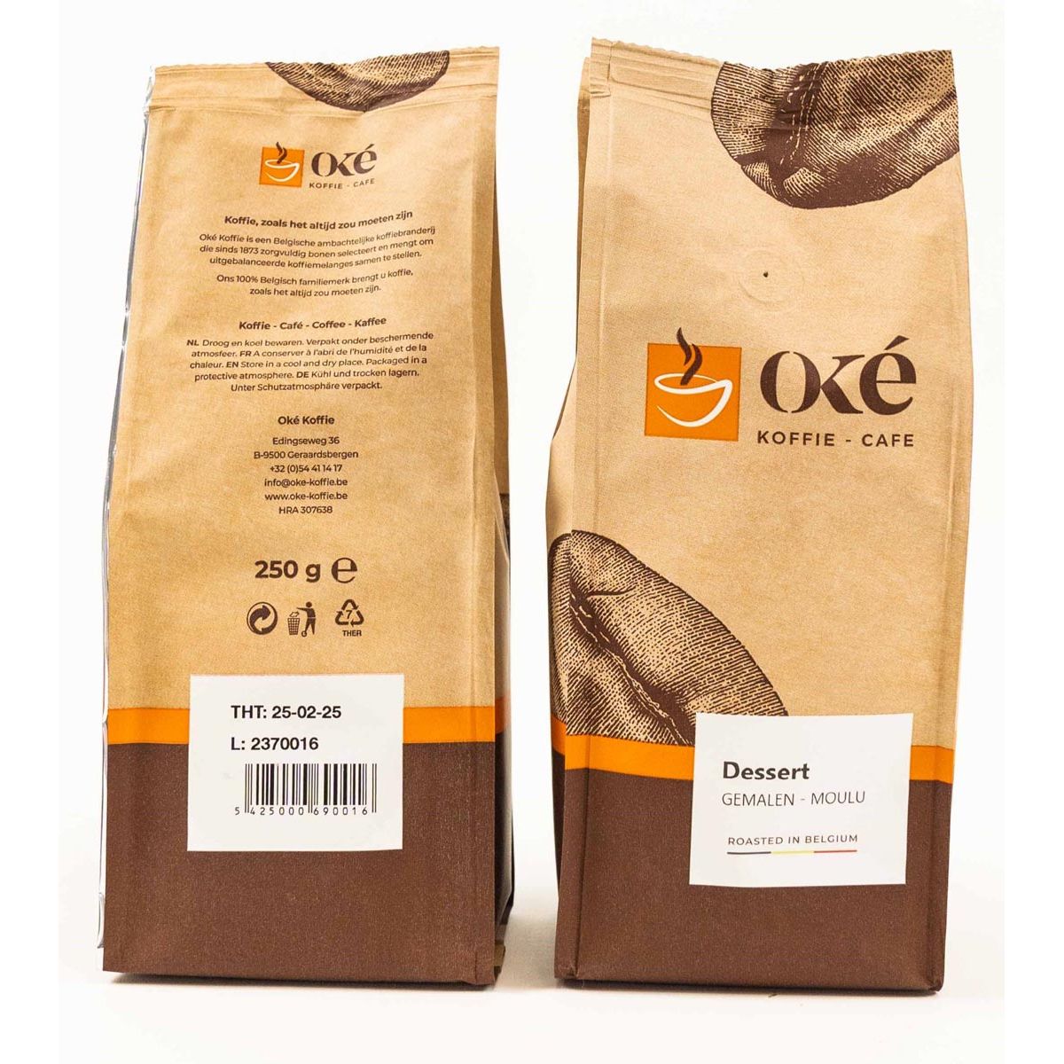 OKE Coffee - OK Kaffee, gemahlen, Packung mit 250 g, Dessert