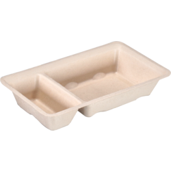 DEPA - BAK | Bagasse (Zuckerrohrzellstoff) A23 | Snackbehälter 17x9,5x3cm | Natürlich | 50 Stück