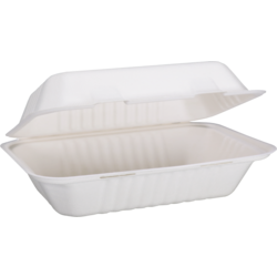 Depa - Bak | Bagasse (suikerrietpulp) | 1000ml | maaltijdbox | 23x15.5x6.5cm | wit | 50 stuks