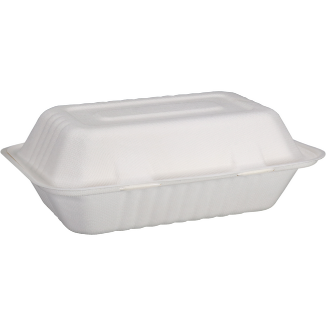 Depa - Bak | Bagasse (suikerrietpulp) | 1000ml | maaltijdbox | 23x15.5x6.5cm | wit | 50 stuks