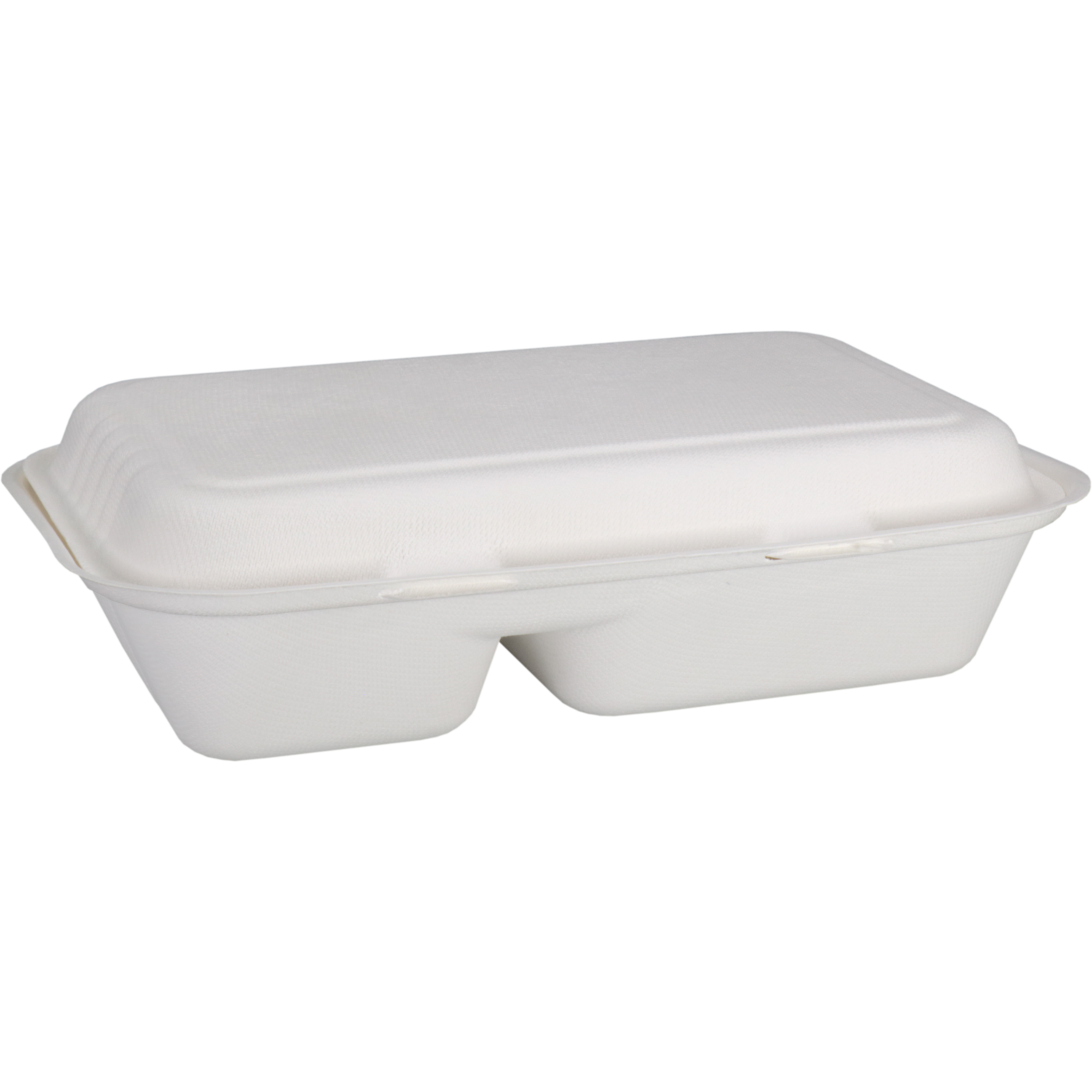 Depa -  Bak | Bagasse (suikerrietpulp) | 2-vaks | 1000ml | maaltijdbox | 25x16x6cm | wit | 400 stuks