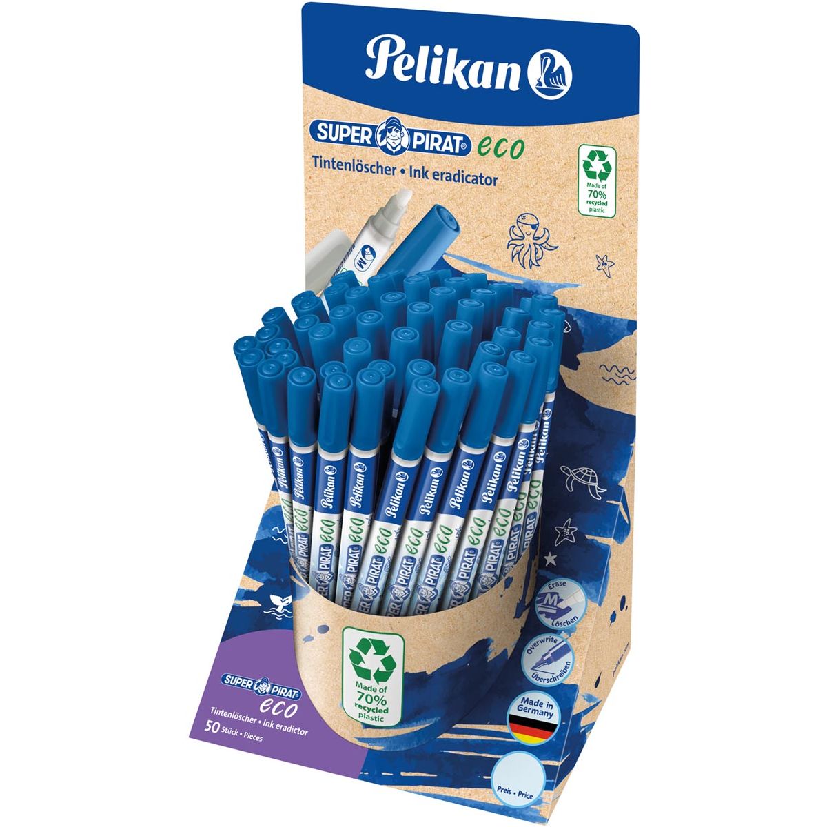 Pelikan - Super Pirat Eco Ink Essumer, affichage de 50 pièces