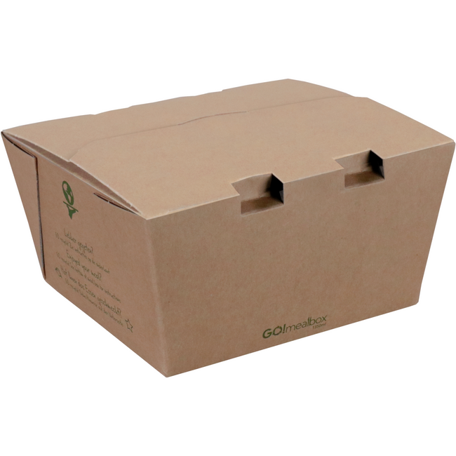 Fonkels -  Go!Mealbox | 1350ml | 15x15x7.5cm | karton | bruin | 200 stuks