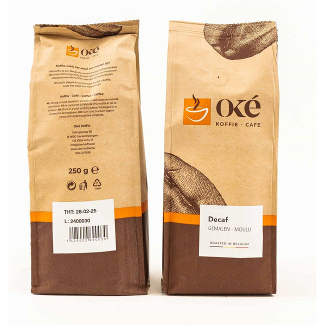 OKE Koffie -  Oké koffie, gemalen, pak van 250 g, Deca