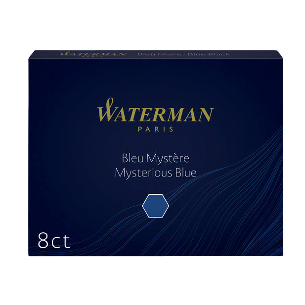 Waterman - Cartouche d'encre no. 23 longs bleu-noir pack de 8 pièces