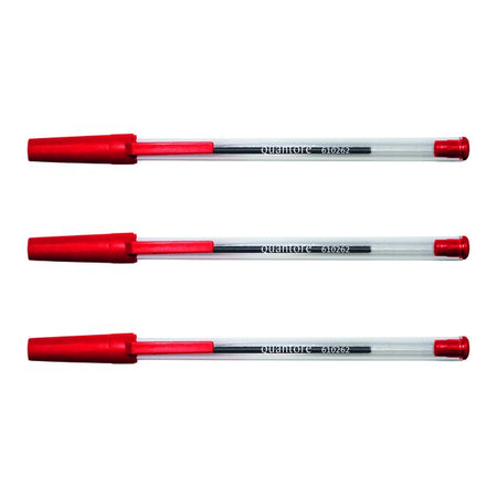 Quantore - Stylo à bille bâton rouge | 50 pièces