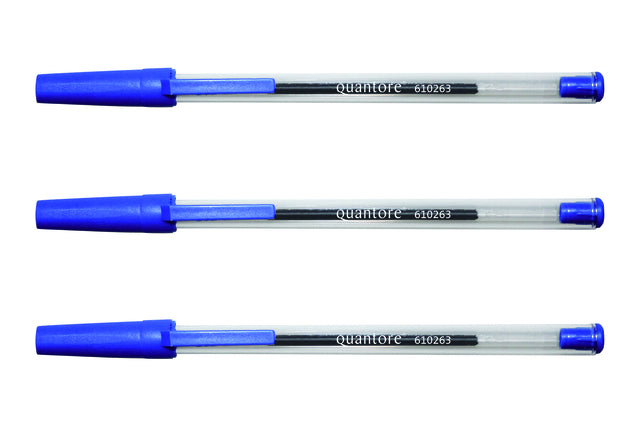Quantore - Stylo à bille bâton bleu | 50 pièces