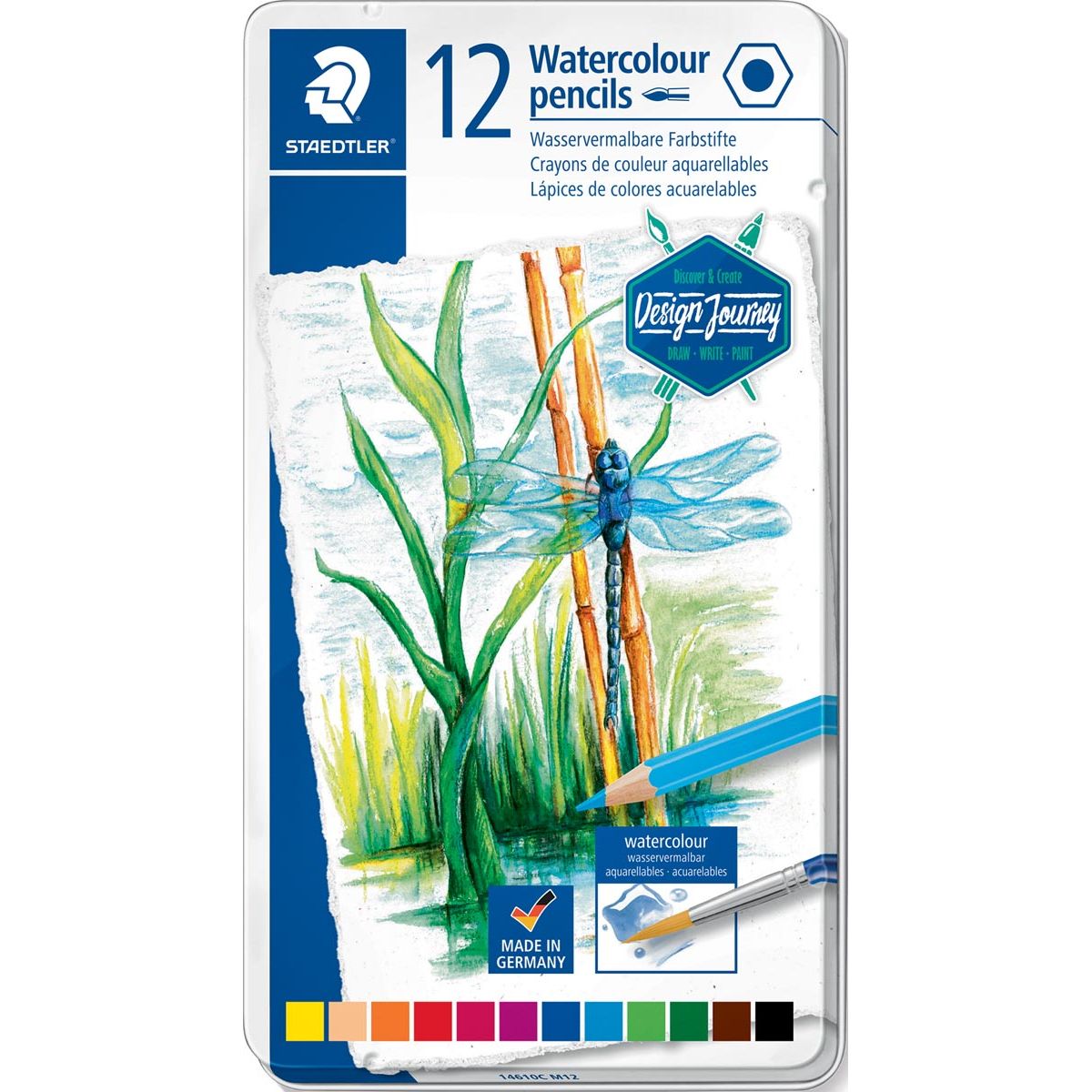 Staedtler - aquarel potlood, metalen doos met 12 kleuren