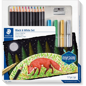 Staedtler - Crayons de couleur Design Journey Noir Blanc 17 pièces