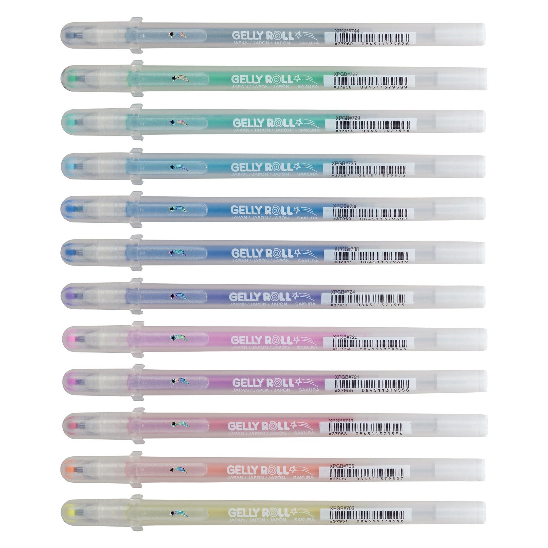 Sakura - Gel Writer Gelly Roll ensemble de poussière de 12 couleurs | 6 pièces