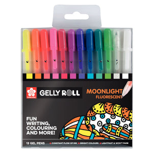Sakura - Gel Writer Gelly Roll Moonlight fluorescent ensemble de 12 couleurs | 6 pièces