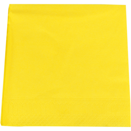Serviettes 33x33cm 2 épaisseurs 100 pièces jaune