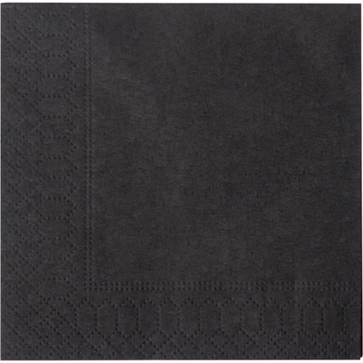 Servetten 24x24cm 1 laags 300 stuks zwart | 8 stuks