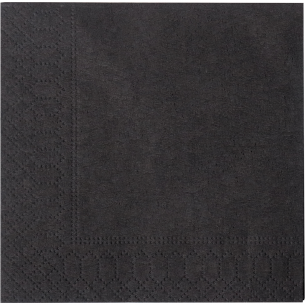 Servetten 24x24cm 1 laags 300 stuks zwart | 8 stuks