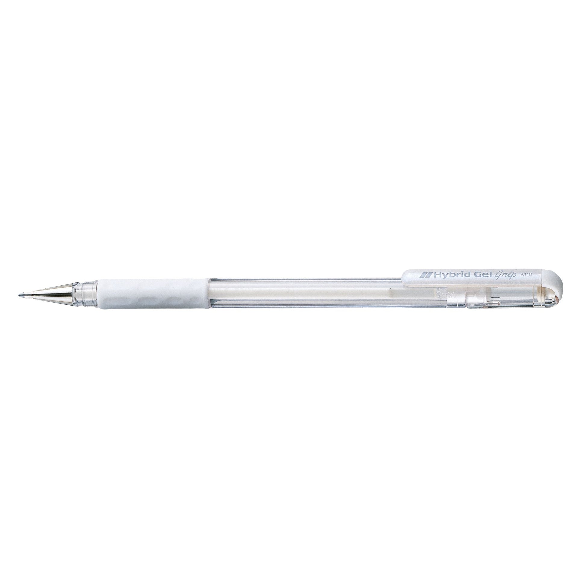 Pentel - Gel Writer K118 Grip moyen blanc | 12 pièces