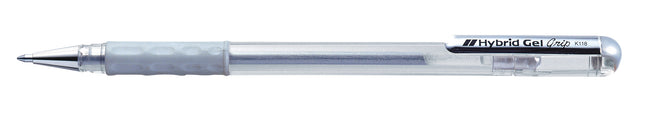 Pentel - Gel Writer K118 Grip moyen argent | 12 pièces