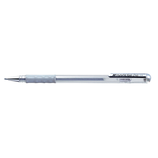 Pentel - Gel Writer K118 Grip M Argent | 12 pièces