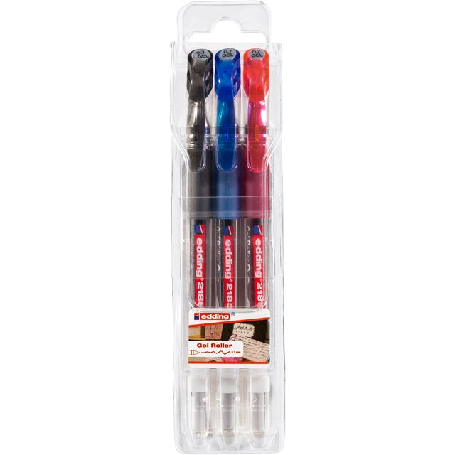 Edding - Gel Writer 2185 Medium, sortiertes Set mit 3 Teilen