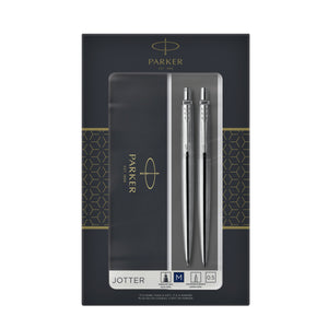 Parker – Kugelschreiber und Druckbleistift Jotter CT M Edelstahl | 5 Stück