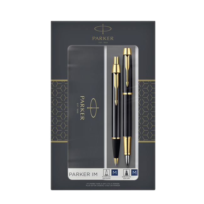 Parker - Stylo bille et stylo plume IM noir GT moyen 2 pièces