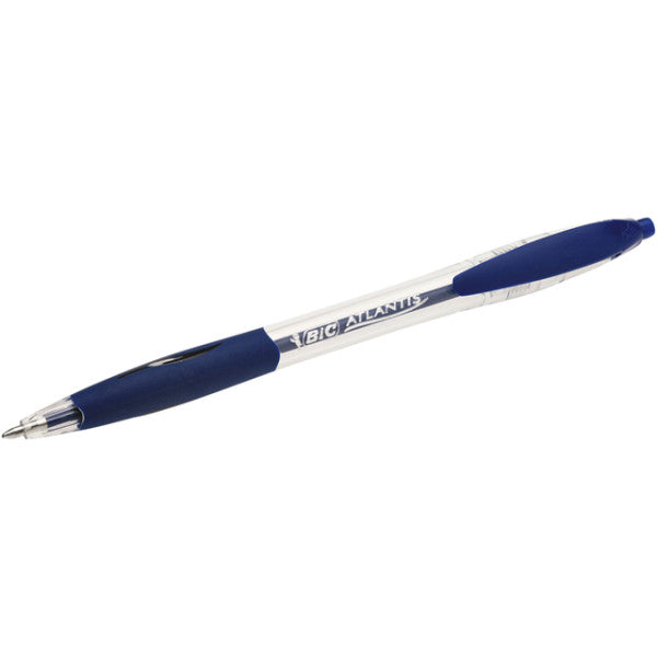Bic - Stylo bille Atlantis classic grip clic moyen bleu